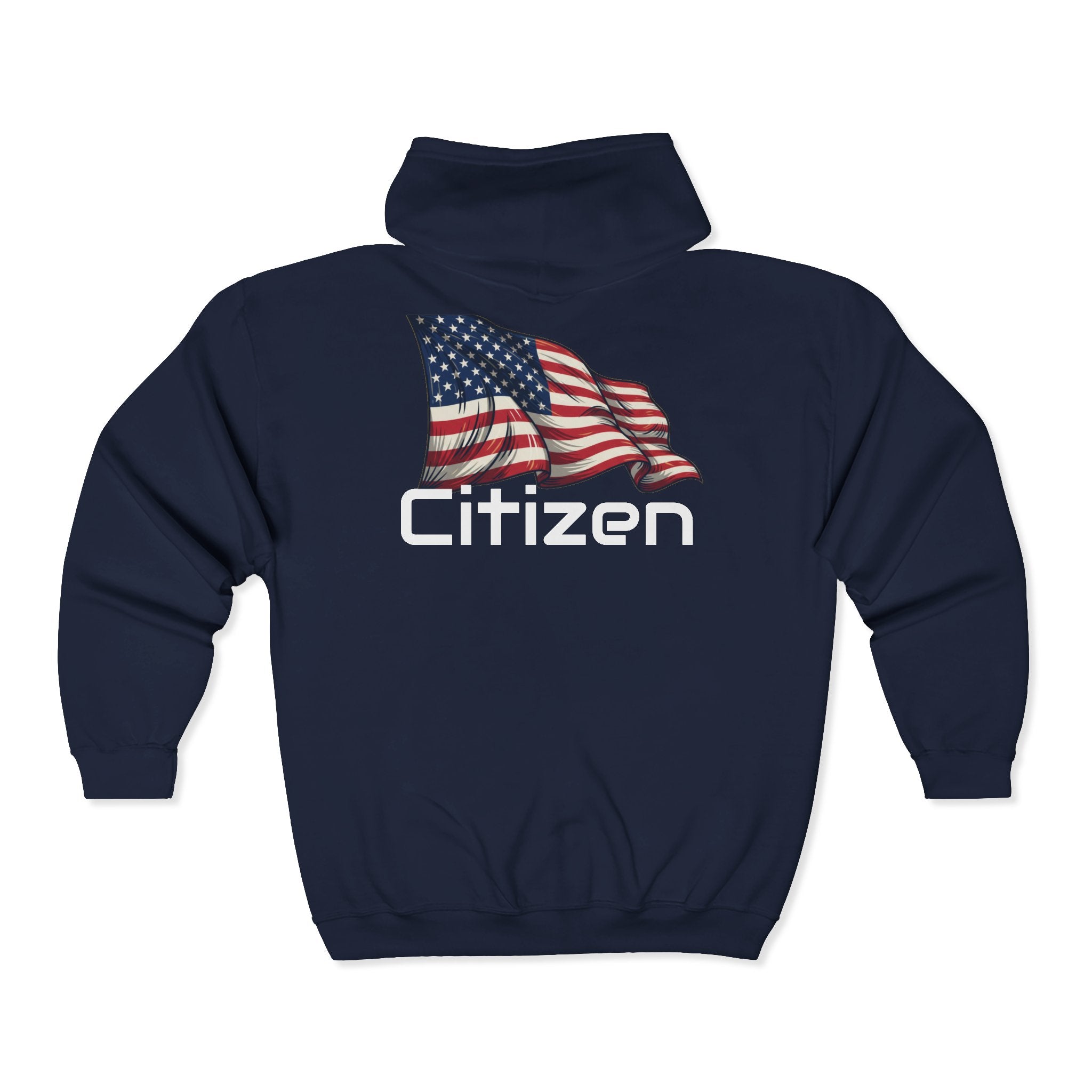 American Flag "Citizen" Full-Zip Hoodie — Patriotic USA Jacket