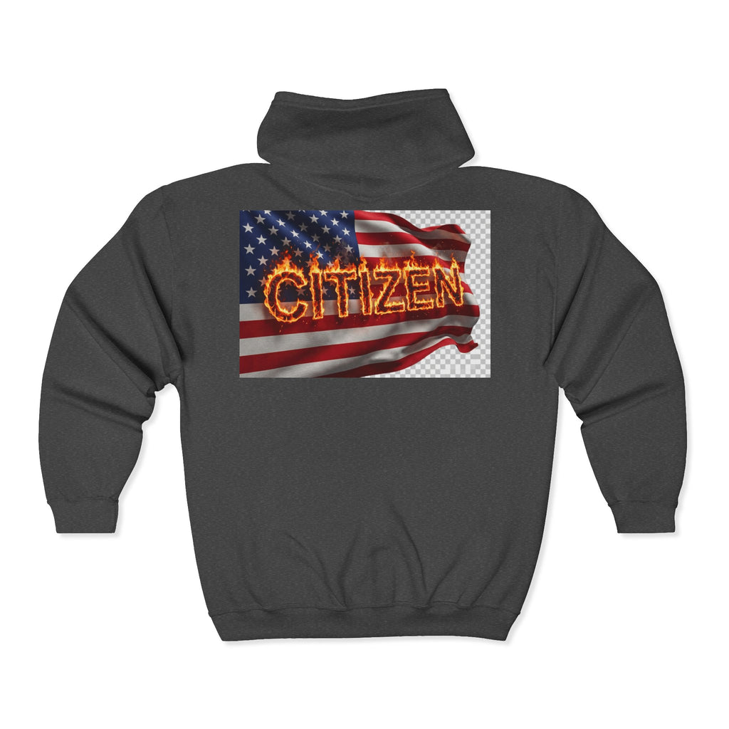 Citizen Flag Zip Hoodie — Patriotic USA Full-Zip Sweatshirt