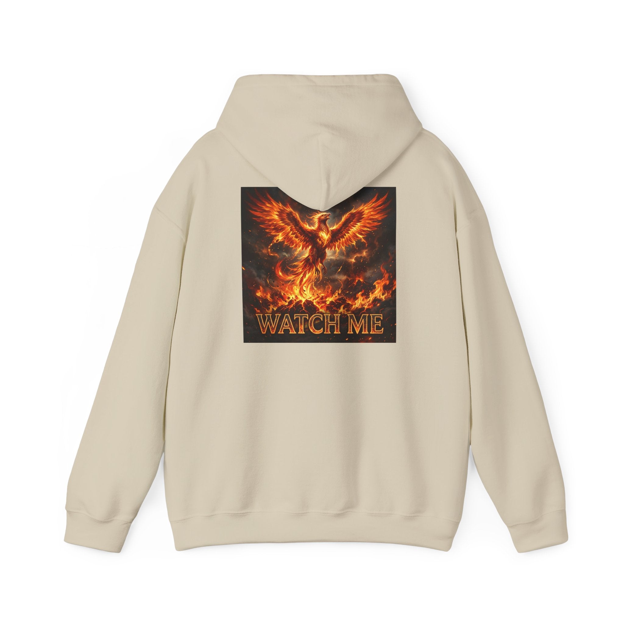 Phoenix Flame Hoodie — "Think I Won't? Watch Me" Inspirational Graphic Sweatshirt