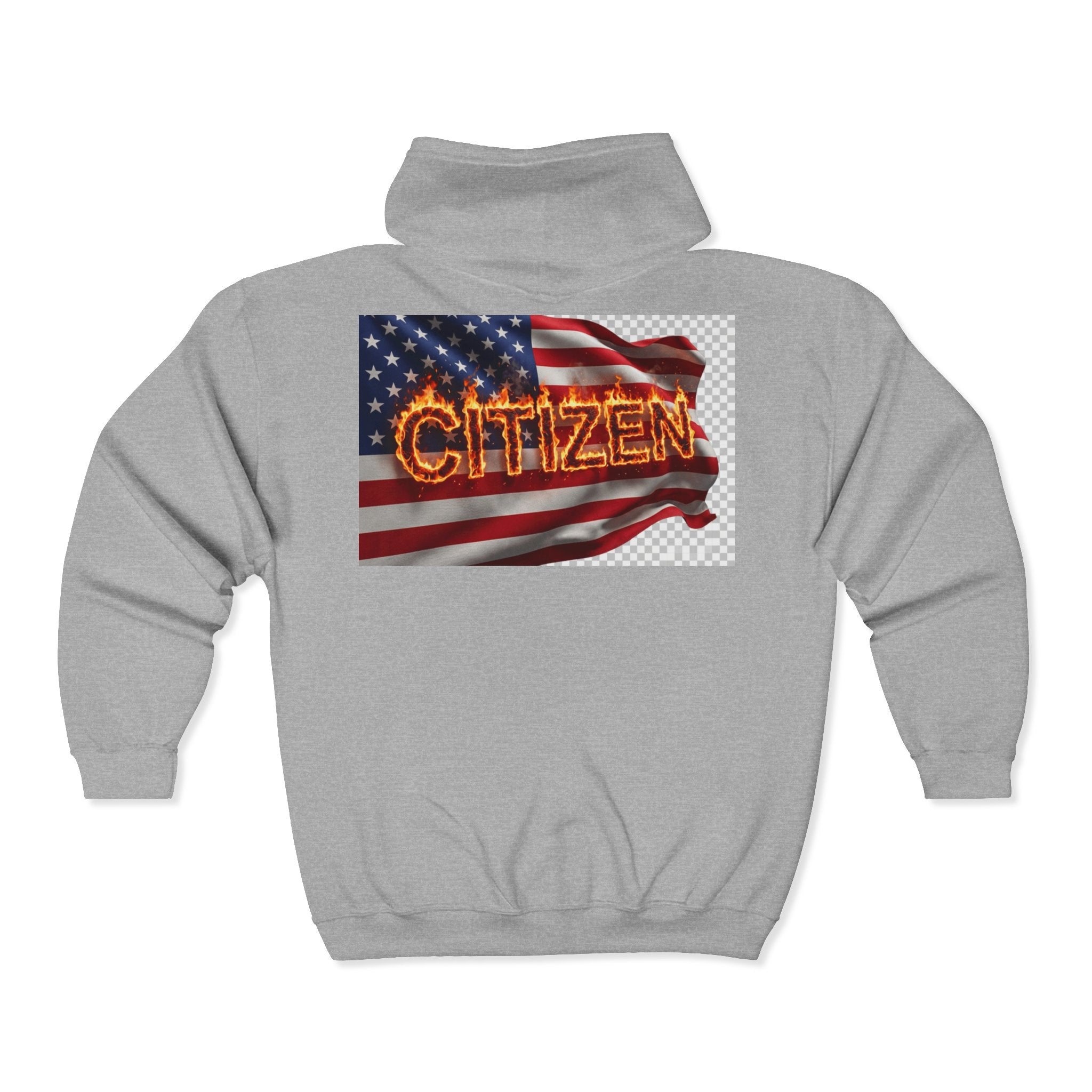 Citizen Flag Zip Hoodie — Patriotic USA Full-Zip Sweatshirt