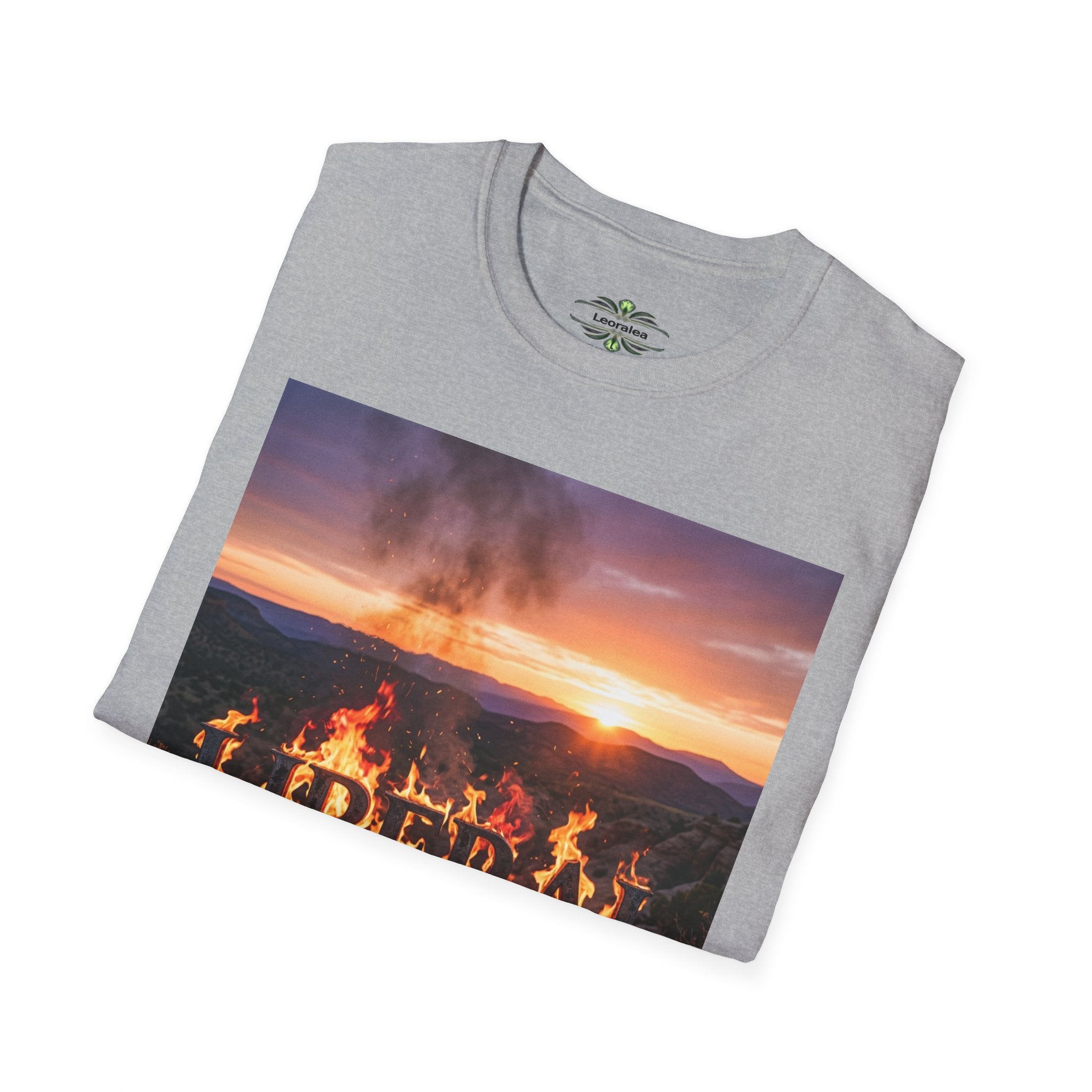T-Shirt — 'LIBERAL' Burning Sign Graphic with Isaiah 3:28 Quote